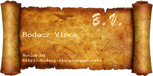 Bodacz Vince névjegykártya